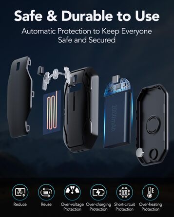 Електричні грілки для рук PHEJIE, 2 шт. з підзарядкою, 3 режими нагріву, портативні, для активного відпочинку, кемпінгу, гольфу, подарунок для жінок та чоловіків, чорний