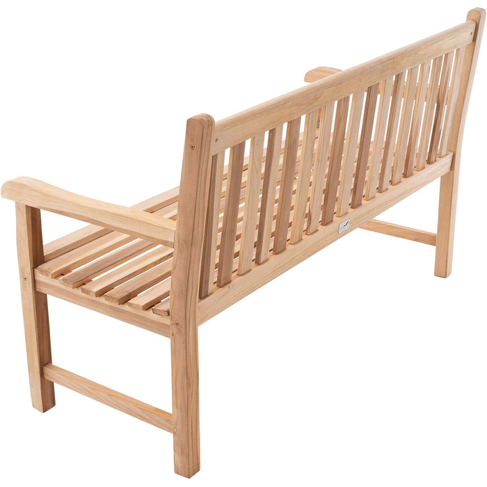 Садова лавка Divero Abruzzo 3-місна з тикового дерева, коричнева (натуральний тік)