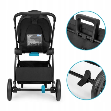 Дитячий прогулянковий візок Kidnort Älskar, чорний, алюмінієвий, до 22 кг, складаний