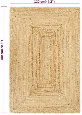 Килим ручної роботи з коротким ворсом для вітальні килим ручної роботи джутовий килим бігун спальня передпокій джут плетений природа 80x160cm (120 x 180 см)