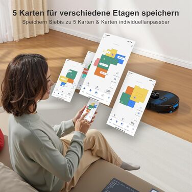 Робот-пилосос Lubluelu SL60 Pro 3-в-1 з док-станцією, Lasernavigation, APP управління, 4500Pa, для твердих поверхонь, килимів, шерсті тварин