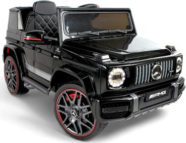 Дитячий електромобіль Mercedes G63 AMG 4x4, 180 Вт, шкіряне сидіння, 4 амортизатори, EVA-колеса, 12V 9Ah, пульт ДК, чорний