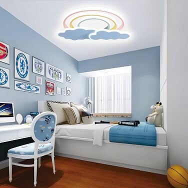 Світлодіодний дитячий стельовий світильник Clouds Rainbow Dimmable з дистанційним керуванням, нічник, 45см