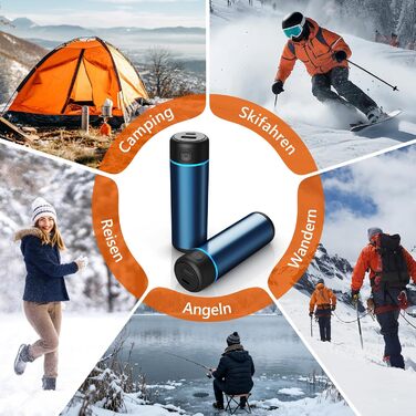 Електричні грілки для рук EXTSUD 2 шт. 5000mAh з USB-живленням, 3 режими нагріву, для кемпінгу, гольфу, подарунок (блакитний)