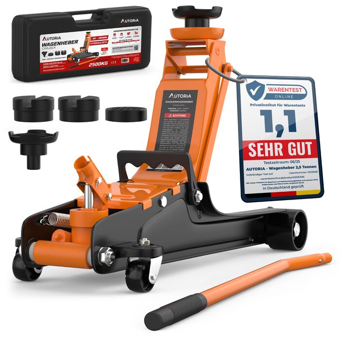Гідравлічний домкрат Wagenheber 2.5T низький профілю для легкових авто та кліренсу, до 2500 кг (Помаранчевий)