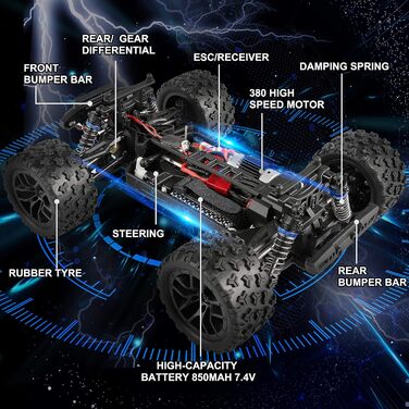Радіокерований позашляховик Haiboxing 1/18 4WD 36 км/год, монстр-трак, водонепроникний, для дітей та дорослих