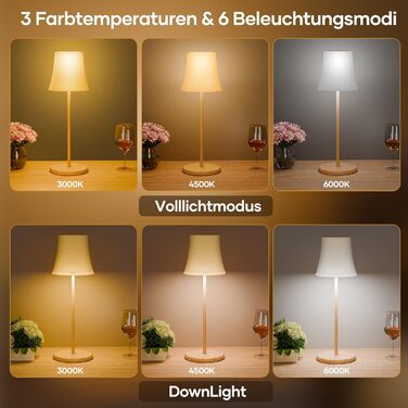 LED настільна лампа Suright бездротова з RGB, сенсорне керування, IP54, для дому та саду