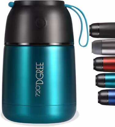 Термос для їжі 720°DGREE wunderJar 450 мл, нержавіюча сталь, герметичний, BPA Free, зелений, для супу, мюслі, дитячого харчування, зберігання теплих і холодних страв, ланчбокс для подорожей