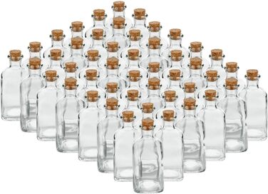 Кратна скляна пляшка з пробкою, 120 мл, маленькі пляшки для наповнення, порожні скляні пляшки, скляні пляшки для лікеру, Великодня скляна пляшка, Різдвяна пляшка для лікеру, маленькі порожні пляшки для масла, оцту, скляна пляшка, флакони (набір з 48), 24-