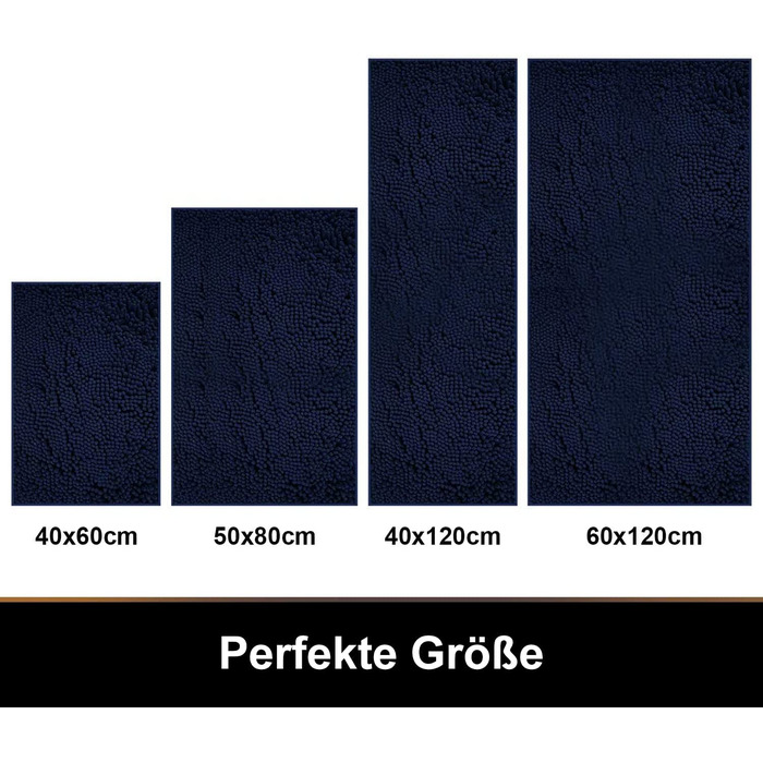 Килимок для ванної кімнати Homaxy, 60 x 120 см, мікрофібра, вбираючий, антиковзаючі, блакитний