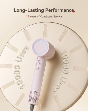 Професійний іонний фен для волосся з дифузором, безщітковий мотор 160 000 об/хв, швидке сушіння, сірий колір