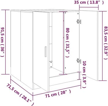 Тумба для пральної машини homiuse Grey Sonoma 771.5x91.5 см - Компактний, модний дизайн