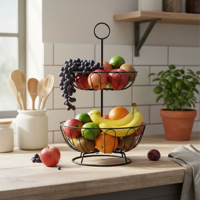 Relaxdays Двоярусна етажерка для фруктів та овочів