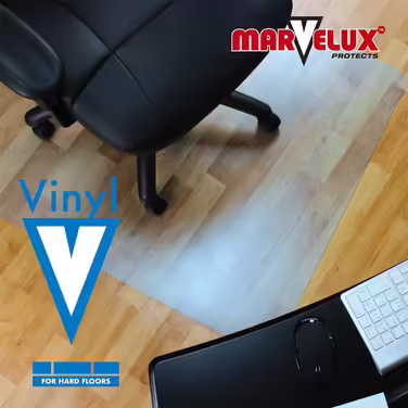 Прозорий вініловий килимок Marvelux для захисту підлоги, 116x130 см, прямокутний, для офісного крісла, без фталатів, підкладка під стілець, для твердих підлог, різні розміри