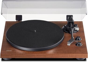 Програвач вінілу Teac TN-280BT-A3 з Bluetooth, алюмінієвий диск, ремінний привід, MM-фонокоректор, MDF-корпус, чорний (горіх)
