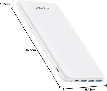 Входи, 4 виходи, сумісний з iPhone, Samsung, Huawei, 26800mAh Power Bank USB C, 3