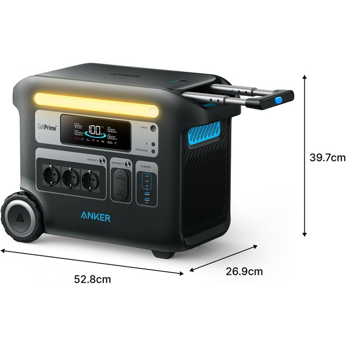 Anker SOLIX F2000: портативна електростанція з сонярною панеллю GaNPrime, 2048Wh, 2300W, LiFePO4, для кемпінгу та резервного живлення