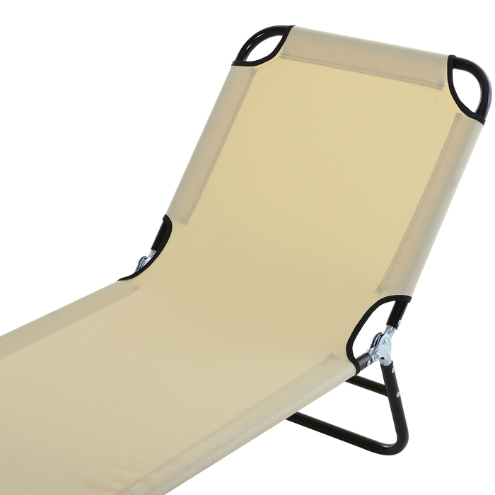 Outsunny Sun Lounger Садовий шезлонг з регульованою спинкою сталевий синій 188x56x28см ідеально підходить для садового балкона