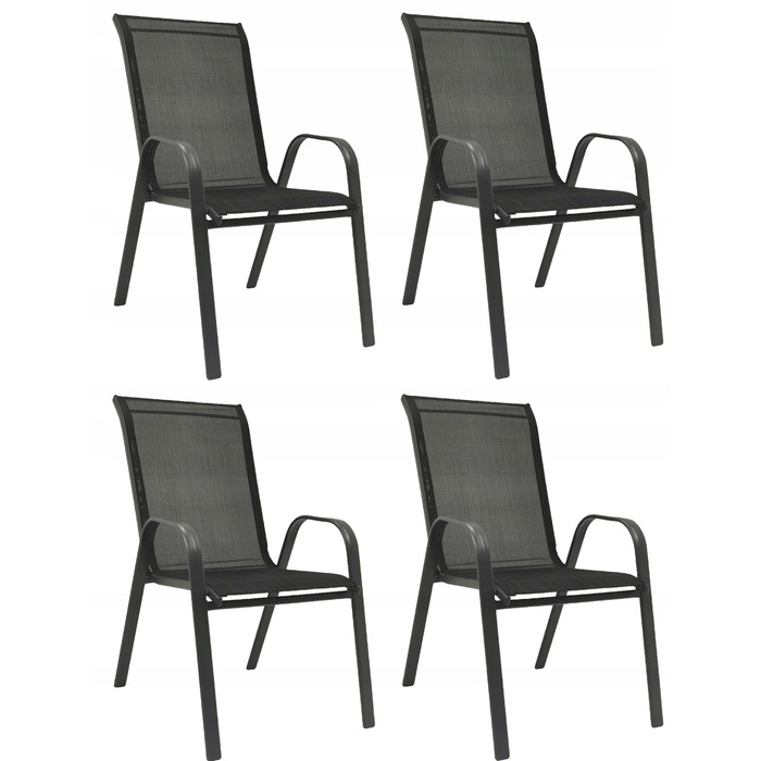 Набір садових стільців Kontrast, метал, чорний, 4 шт.