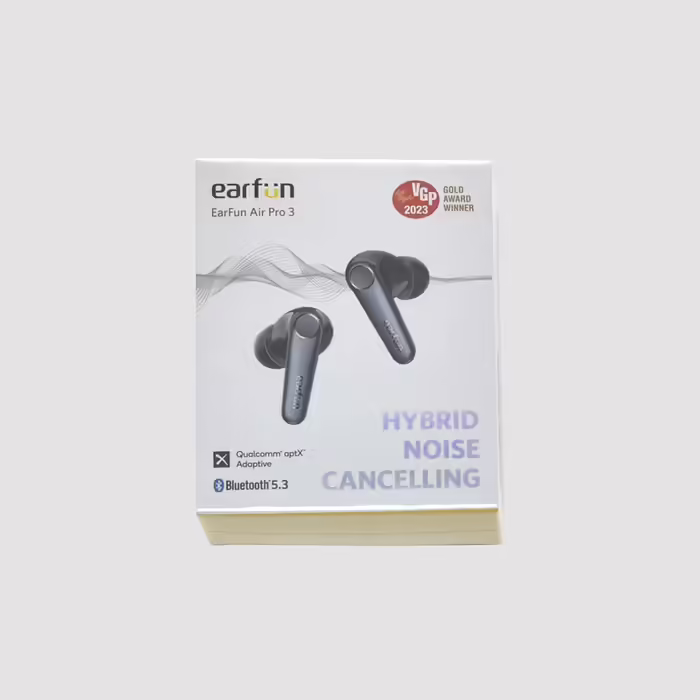 Навушники-вкладиші EarFun Air Pro 3, ANC, aptX, 6 мікрофонів, багатоточковий, акумулятор 45 год, додаток, чорний-сріблястий