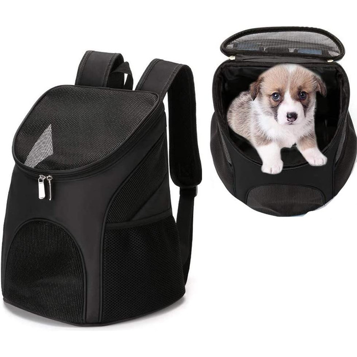 Рюкзаки Homieco для собак кішок, сумка для домашніх тварин рюкзаки для собак, сумка для перенесення собак кішок, сумка для перенесення домашніх тварин, Рюкзак для собак домашніх тварин до 4 кг для подорожей/походів/кемпінгу чорний