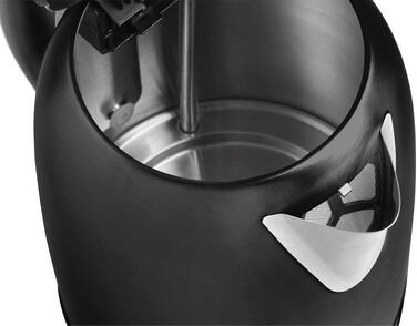 Побутова техніка RK3245 Чайник з нержавіючої сталі чорного кольору, 1,7 л, 2200 Вт