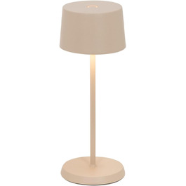 Zafferano Olivia Micro - Бездротова LED-лампа для дому та саду, сенсорне керування, регулювання яскравості, 2200-3000K, 20 см, пісочний колір