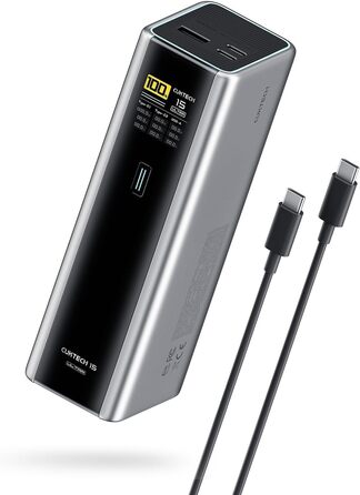 Power Bank CUKTECH 15 Ultra 20000mAh 165W з 3 портами, PD 3.1, цифровим дисплеєм. Сумісний з iPhone, MacBook, Samsung
