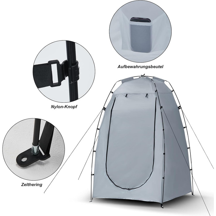 CLIPOP Намет Pop-Up, водонепроникний, легкий, одношаровий, для весняного кемпінгу, простий у встановленні – для пляжу, походів, фестивалів, відпочинку на природі (Сірий)