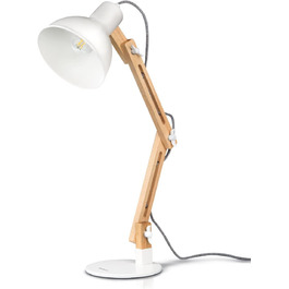 Світлодіодна лампа для читання tomons з класичним дерев'яним дизайном, настільна лампа, настільна лампа з регульованим кутом нахилу, лампа з регульованим кронштейном, зручна для очей лампа для читання, робоча лампа, офісна лампа, приліжкова лампа білого кольору
