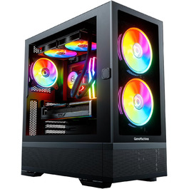 GameMachines Element, чорний, ігровий ATX корпус для ПК з 3 A-RGB вентиляторами