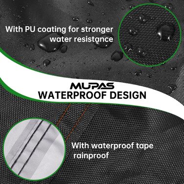 Водонепроникний чохол для садово-патіо меблів 420D Oxford, 180x120x74 см (чорний)