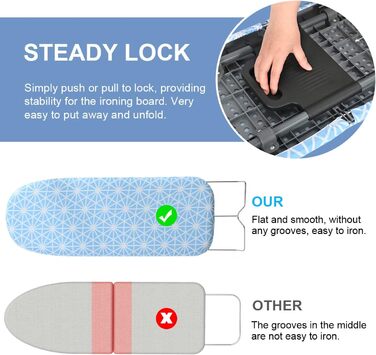 Складна прасувальна дошка Johgee 81,5x31 см, стійка з нековзними ніжками (стиль 1)