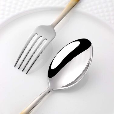 Ніжний набір столових приборів з нержавіючої сталі з кольоровими ручками на 4 особи (16 предметів). Екологічний столовий сервіс для вечірок, пікніків, кемпінгу та подорожей. Можна мити в посудомийній машині.