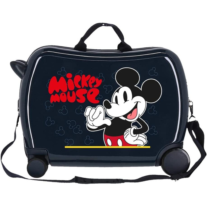 Дитяча валіза Disney Міккі Мауса, синя, 50x39x20 см, ABS, 34 л, 1.8 кг, 4 колеса, ручна поклажа