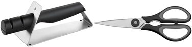 Точилка для ножів WMF керамічні диски для гурманів 2 етапи попереднього і повторного шліфування безпечне поводження і пластичний токарний верстат 31 см, токарний верстат з виїмками і виїмками, придатний для посудомийної машини (в комплекті з кухонними нож