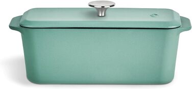 Форма для випічки Springlane з чавуну з кришкою 3L, емальована, для хліба, паштетів та запіканок, 33,5 x 13 см, м'ятного кольору