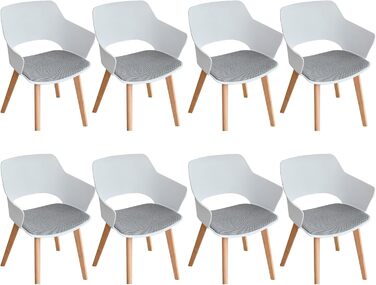 Набір кухонних стільців GrandCA HOME, 8 шт. з масивних дерев'яних ніжок, оббивка, зелений колір, для кухні, вітальні, спальні