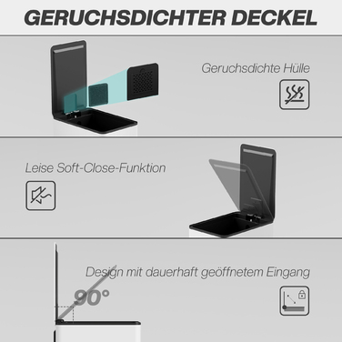 Сміттєвий бак 20л, з плавним закриттям кришки, відділенням для дезодоранту, захистом від відбитків пальців, нержавіюча сталь, білий