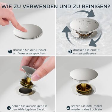 Змішувач для ванної кімнати/кухні FORIOUS Hoch 360° з нержавіючої сталі, з підйомом 175 мм, з підключенням до гарячої та холодної води, для мийки, для дому та кемпінгу