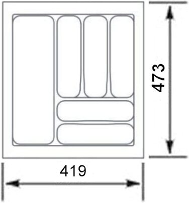 Лоток для столових приборів KNIG I Orion сірий (корпус 50 см)