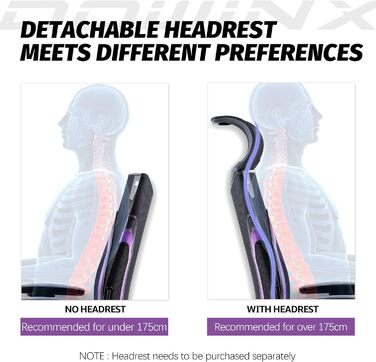 Ігровий крісло Dowinx з 3D підлокітниками, офісне крісло, ергономічне, з функцією гойдання, шкіряне, поворотне, для офісу та дому, чорний, сірий (чорний, фіолетовий)