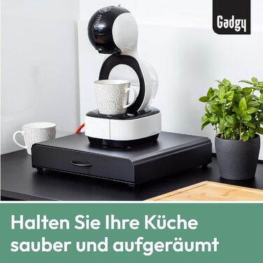 Тримач для капсул кави Gadgy | Сховище для 36 капсул з шухлядою | Тримач капсул кави з нержавіючої сталі, чорний