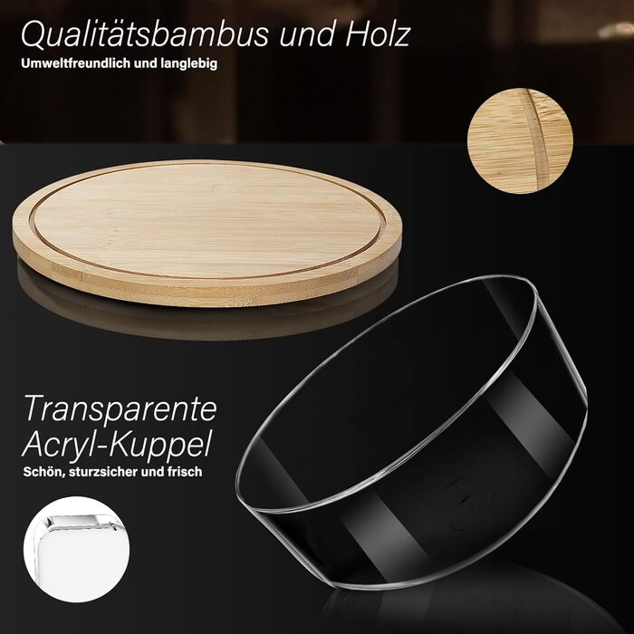 Дерев'яний підставка для тортів з кришкою, обертова тарілка для випічки, декор для тортів | Eukue