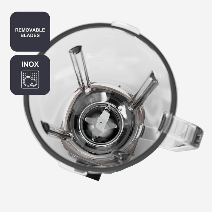 Блендер Black+Decker BXJB1201E 2200W з 2.2L скляним глечиком, 8 швидкостей, 6 лез з нержавіючої сталі, функцією Pulse та Ice Crush, LED-дисплеєм та системою безпеки