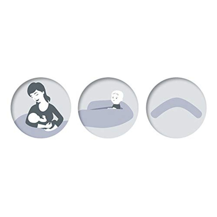 Подушка для вагітних та годування Theraline Dodo, з наповнювачем з перлин, зі знімним чохлом, 170 см, сіра (Sternchen Grau)