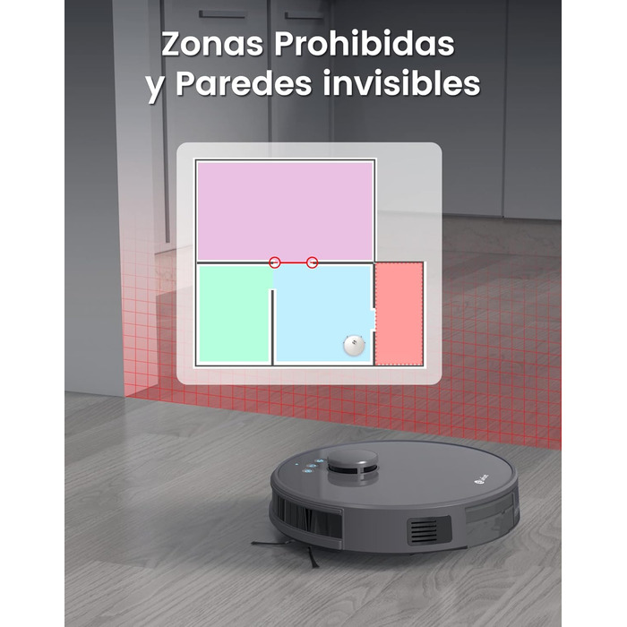 Робот-пилосос LEFANT M330 Pro з функцією миття, 3-в-1, 5000Pa, лазерна навігація, уникнення перешкод PSD, керування через додаток та голосове керування (M1-G)
