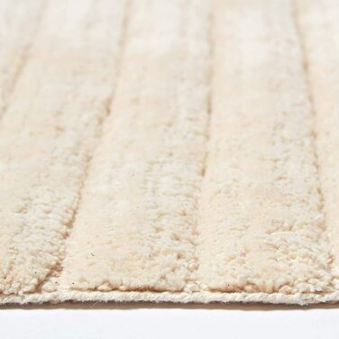 Домашній килимок для ванної та килимок для душу, рифлений, 100 бавовна, щільністю нитки 1500, 50 х 100 см (килимок для ванної 50 х 100 см, кремовий)
