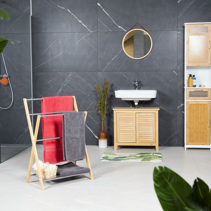 Підставка для рушників Relaxdays з поличкою, бамбук