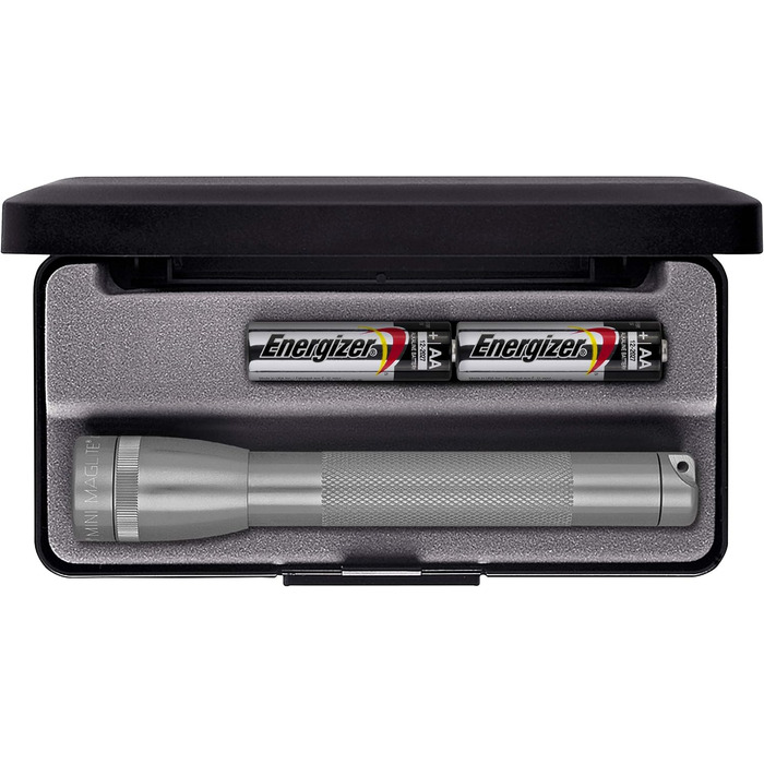 Ліхтарик MAGLITE Mini Maglite 2AA, сірий, у подарунковій коробці